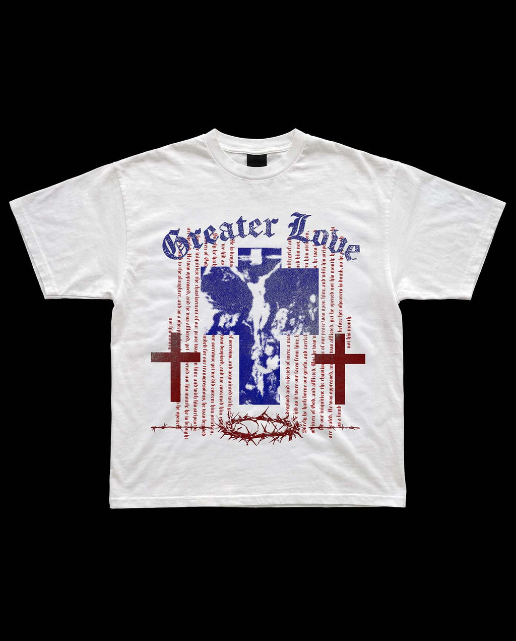 Greater Love Christian streetwear tee by Sinews, alternate view