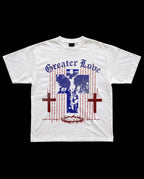 Greater Love Christian streetwear tee by Sinews, alternate view